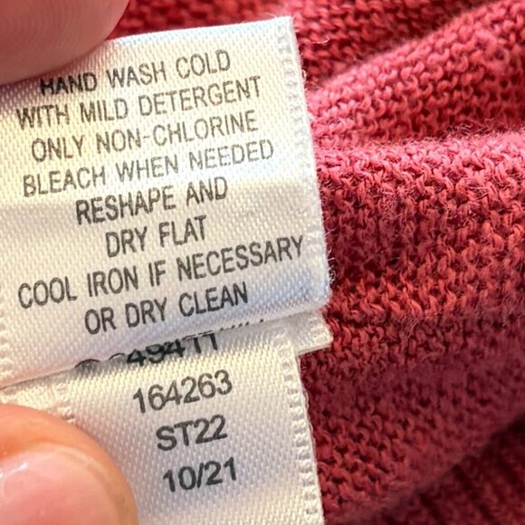 Garnet Hill women's cocoon cardigan sweater red pink linen medium buttons - Picture 9 of 9